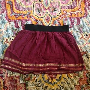 FREE PEOPLE MAROON MINI SKIRT
